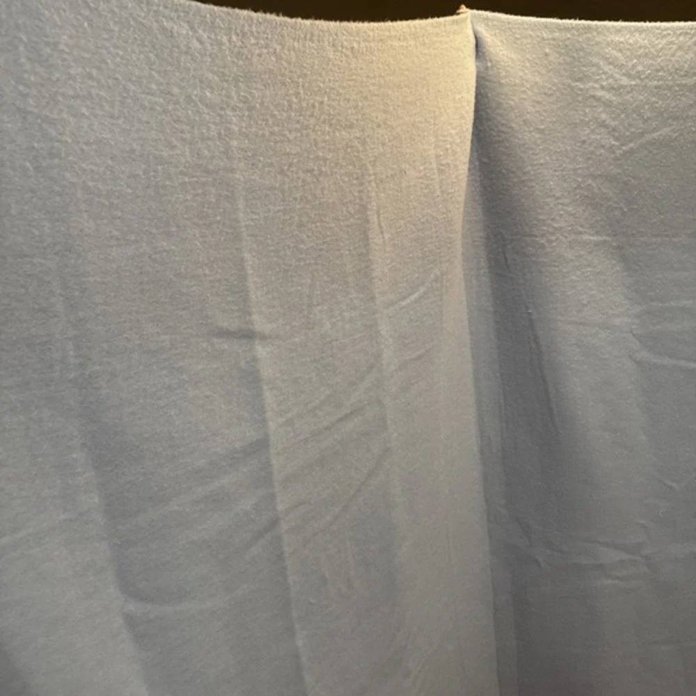 LULA S.‎ vintage acrylic QUEEN blanket blue Satin Trimmed